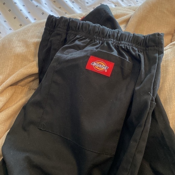 Dickies wide leg tie waist pocket black srub uniform pants - Picture 10 of 12